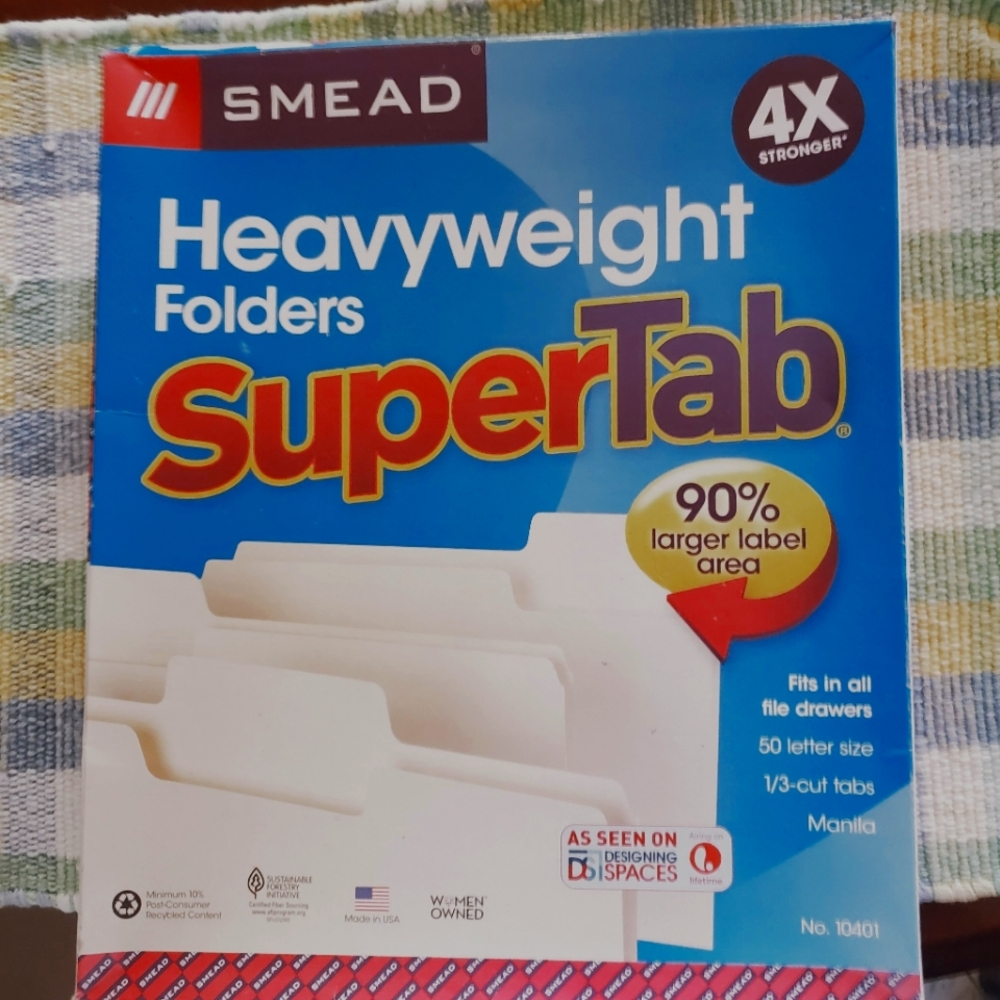 Super Tabs heavy weight folders SMEAD 1 box NIB New